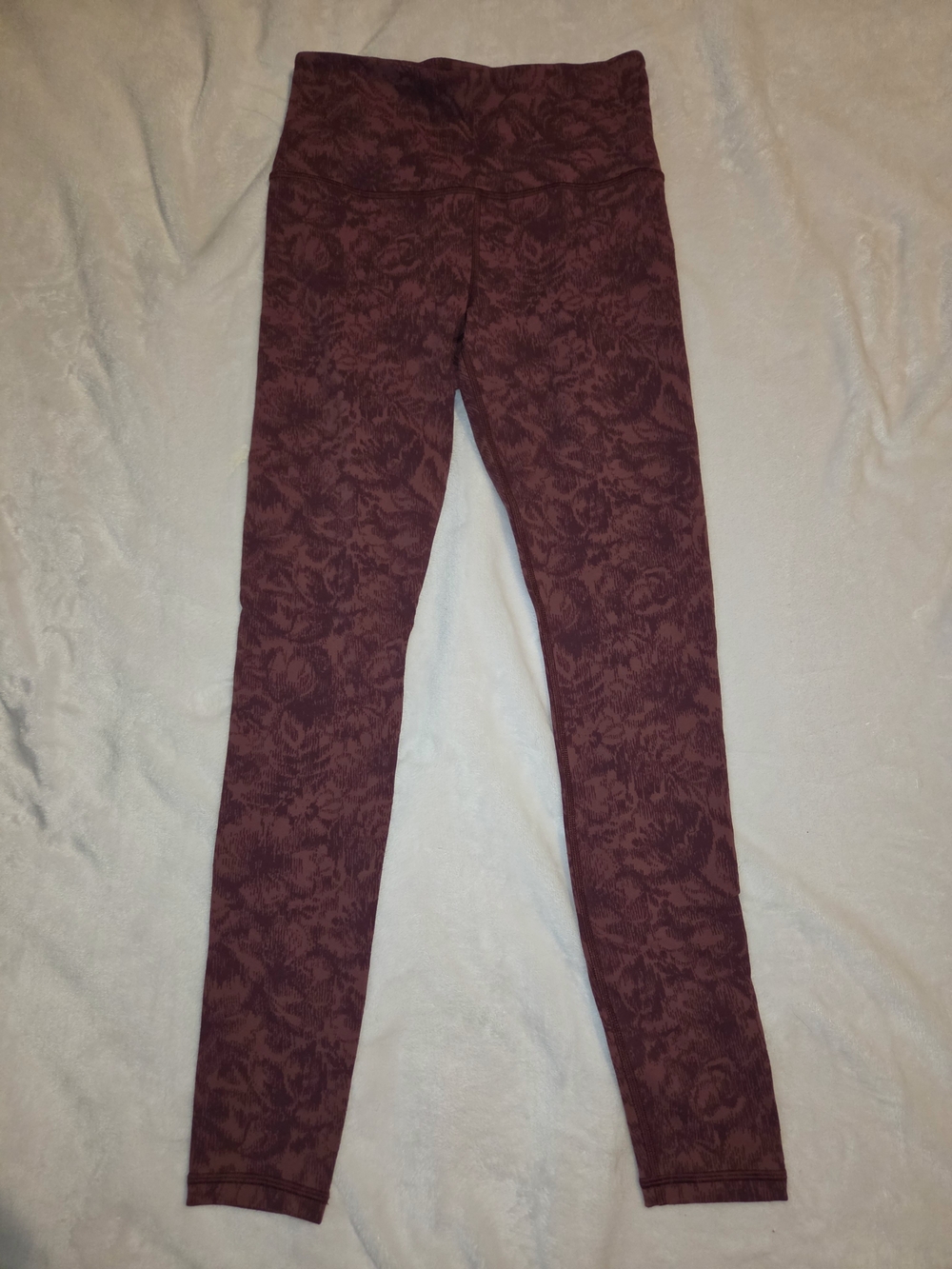 Athleta Elation Textured Tight Floral Jacquard High-Waist Leggings - Maroon